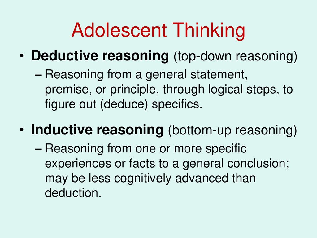 Hypothetical deductive reasoning in adolescence sale